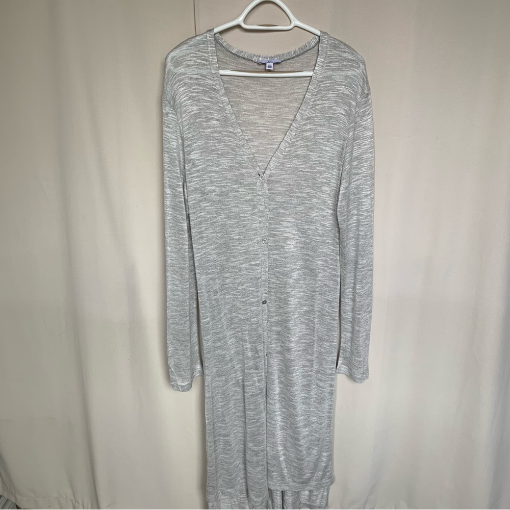 Halston Grey Long Cardigan